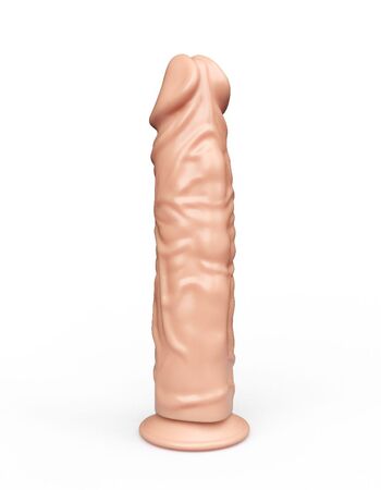 Упругий фаллоимитатор на присоске - 22 см.